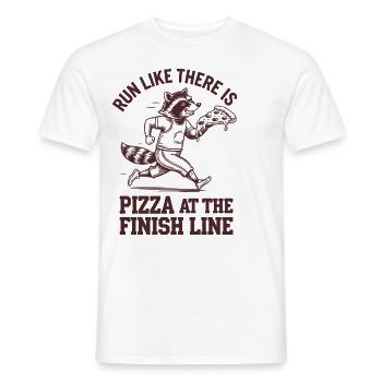 Marathonläufer: Lauf wie ein Pizza-Fan - Männer T-Shirt - Weiß - Vorne - AI Model Male 178 dark (178cm)