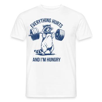 Gym Sport Haltérophilie Raton laveur - T-shirt homme - blanc - Devant - AI Model Male 178 dark (178cm)