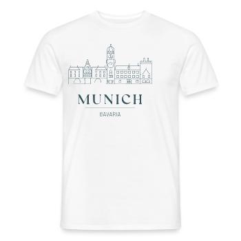 Munich Bavière Skyline - Munich Allemagne Bavière - T-shirt homme - blanc - Devant - AI Model Male 178 dark (178cm)