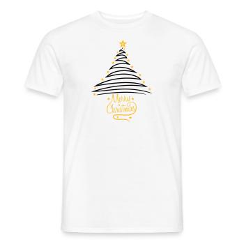logo fir tree christmas tree fir starry happy - Men's T-Shirt - white - Front - AI Model Male 178 dark (178cm)