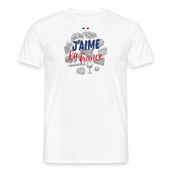 J'aime la France - T-shirt homme - blanc - Devant - AI Model Male 178 dark (178cm)