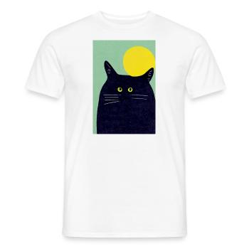 Big Black Cat Retro - Männer T-Shirt - Weiß - Vorne - AI Model Male 178 dark (178cm)
