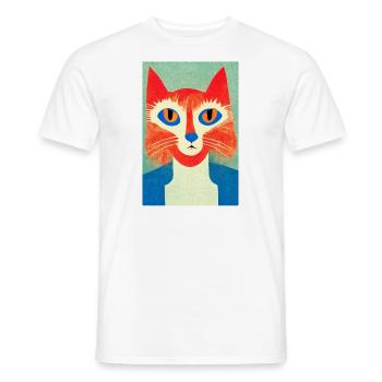 Retro Rock Cat - Men's T-Shirt - white - Front - AI Model Male 178 dark (178cm)