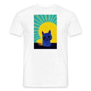Lonely Island Cat Rétro - T-shirt homme - blanc - Devant - AI Model Male 178 dark (178cm)