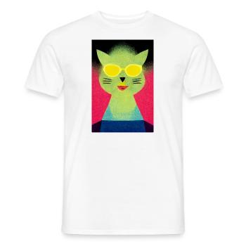 Film Cat Rétro - T-shirt homme - blanc - Devant - AI Model Male 178 dark (178cm)