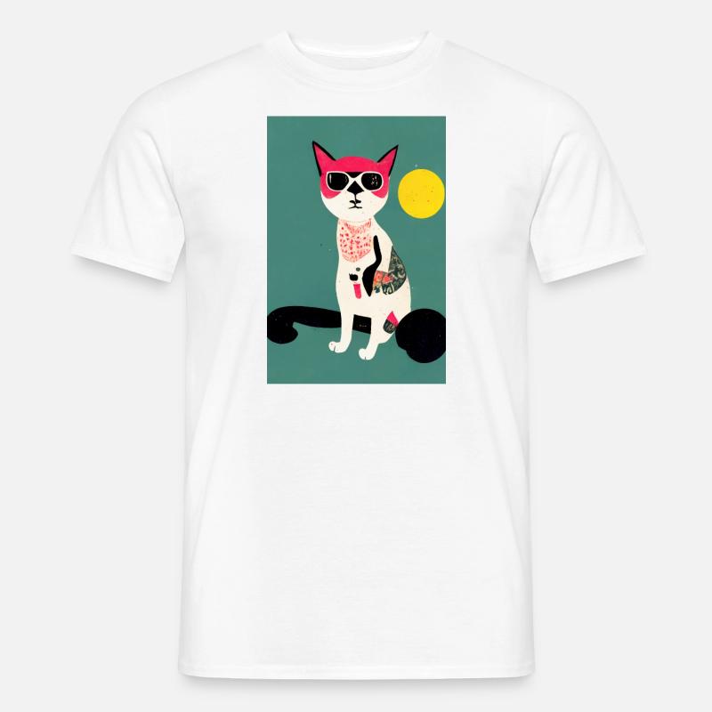 Mauerpark Cat Retro - Männer T-Shirt - Weiß