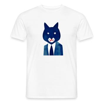 Busy Cat Retro - Männer T-Shirt - Weiß - Vorne - AI Model Male 178 dark (178cm)