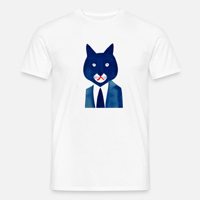 Busy Cat Retro - Männer T-Shirt - Weiß