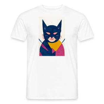 Retro Cat Bat Retro - Männer T-Shirt - Weiß - Vorne - AI Model Male 178 dark (178cm)