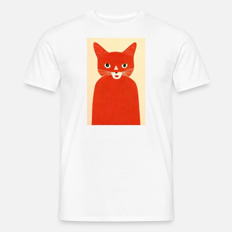 Red Cat Retro - Männer T-Shirt - Weiß