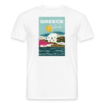 Sun over Mykonos Griechenland Reiseplakat Retro - Männer T-Shirt - Weiß - Vorne - AI Model Male 178 dark (178cm)