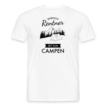 Endlich Rentner Zeit Zum Campen - Zelt Zelten - Männer T-Shirt - Weiß - Vorne - AI Model Male 178 dark (178cm)