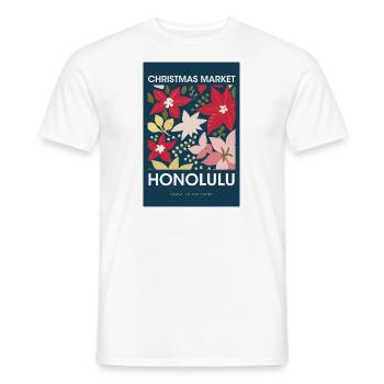 Marché de Noël Honolulu Affiche USA 1960 - T-shirt homme - blanc - Devant - AI Model Male 178 dark (178cm)