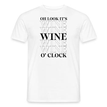 Oh Look It's Wine O' Clock - Mother's Day Funny - Men's T-Shirt - white - Front - AI Model Male 178 dark (178cm)