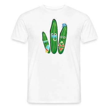 Vacances, Vacances, Concombres, Famille, Plongée sous-marine - T-shirt homme - blanc - Devant - AI Model Male 178 dark (178cm)