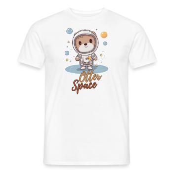 Espace Loutre, mignon, style comique - T-shirt homme - blanc - Devant - AI Model Male 178 dark (178cm)