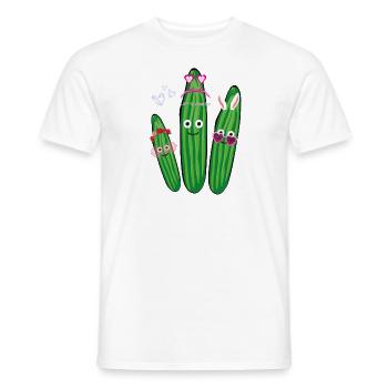 Lapin, lapin, concombre,bande dessinée,Cœurs, fête - T-shirt homme - blanc - Devant - AI Model Male 178 dark (178cm)