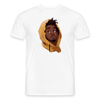 Schwarzer Mann im gelben Kapuzenpullover - Männer T-Shirt - Weiß - Vorne - AI Model Male 178 dark (178cm)