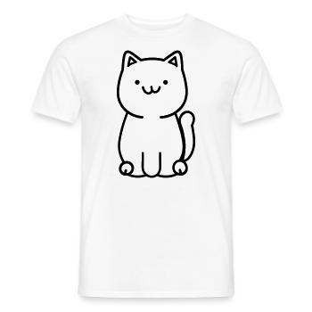 Katze - Männer T-Shirt - Weiß - Vorne - AI Model Male 178 dark (178cm)