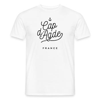 Cap d'Agde - France - T-shirt homme - blanc - Devant - AI Model Male 178 dark (178cm)