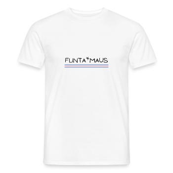 Flinta*Maus Logo trans flag - Männer T-Shirt - Weiß - Vorne - AI Model Male 178 dark (178cm)