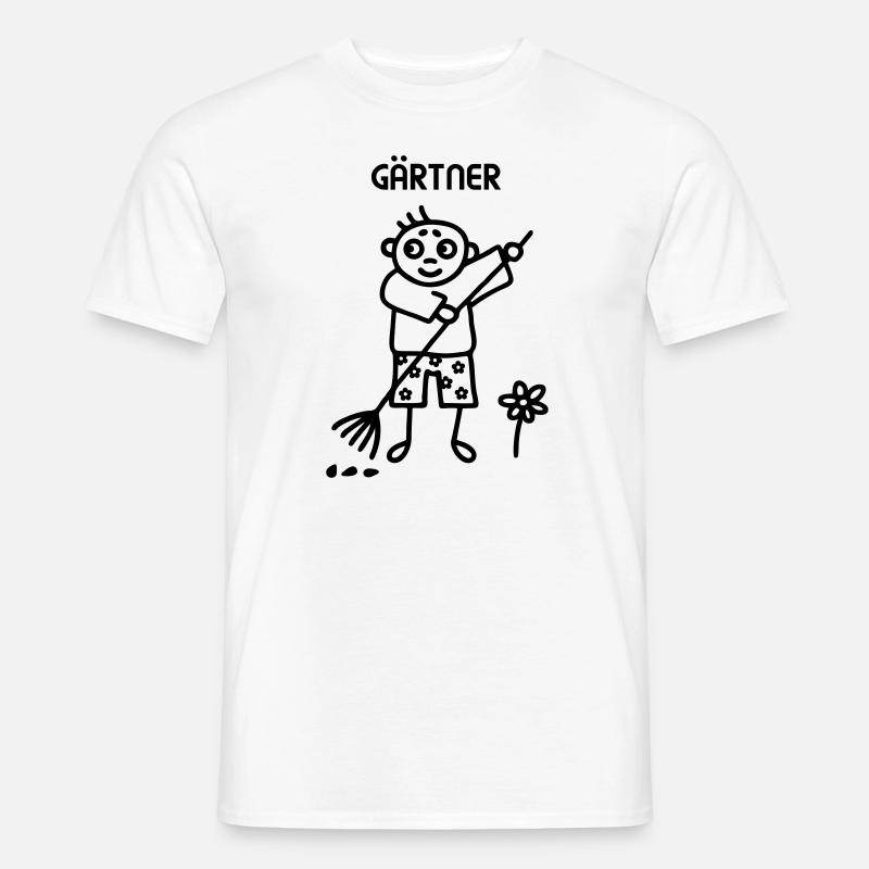 Gärtner - Gartenarbeit - Männer T-Shirt - Weiß