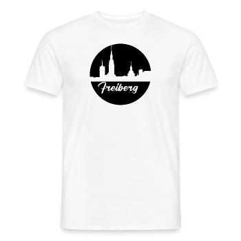 schwarz, skyline, kreis, scherenschnitt,freiberg - Männer T-Shirt - Weiß - Vorne - AI Model Male 178 dark (178cm)