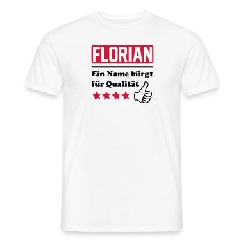 florian - Men's T-Shirt - white - Front - AI Model Male 178 dark (178cm)