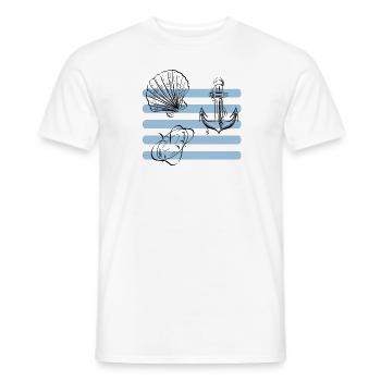 Conception de la plage et de la mer - T-shirt homme - blanc - Devant - AI Model Male 178 dark (178cm)