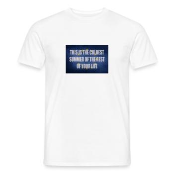 coldest summer of the rest of your life europa - Men's T-Shirt - white - Front - AI Model Male 178 dark (178cm)