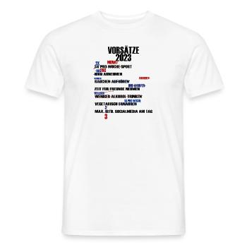 2023 Vorsätze Neujahr Silvester - Männer T-Shirt - Weiß - Vorne - AI Model Male 178 dark (178cm)
