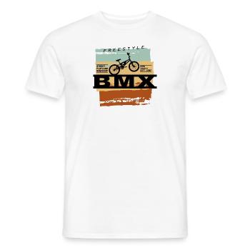 BMX Action - Männer T-Shirt - Weiß - Vorne - AI Model Male 178 dark (178cm)