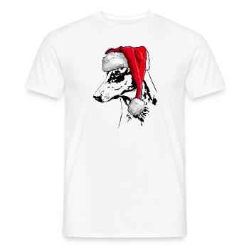 Santa KURZHAARCOLLIE Weihnachten Hunde Wilsigns - Männer T-Shirt - Weiß - Vorne - AI Model Male 178 dark (178cm)