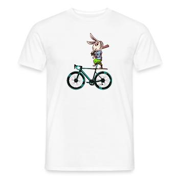 Kaninchen-Fahrradfahrer - Männer T-Shirt - Weiß - Vorne - AI Model Male 178 dark (178cm)