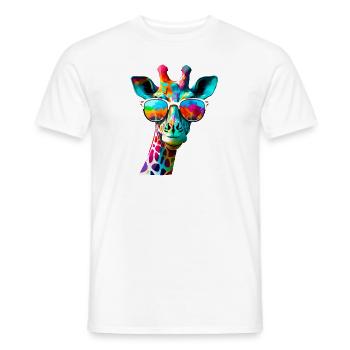 Girafe fun couleur avec lunettes de soleil - T-shirt homme - blanc - Devant - AI Model Male 178 dark (178cm)