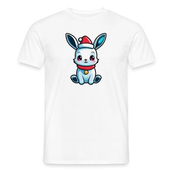 Illustration de Noël lapin - T-shirt homme - blanc - Devant - AI Model Male 178 dark (178cm)