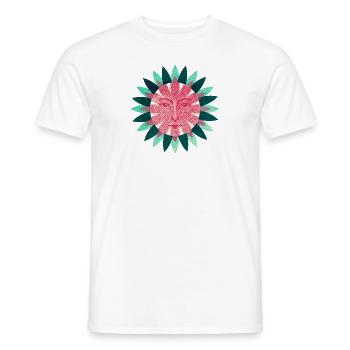 Retro Sonnenblume in Magenta - Männer T-Shirt - Weiß - Vorne - AI Model Male 178 dark (178cm)