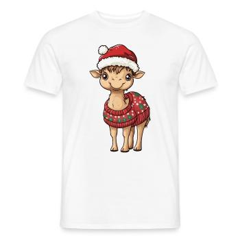 Bande dessinée de Noël à dos de chameau - T-shirt homme - blanc - Devant - AI Model Male 178 dark (178cm)