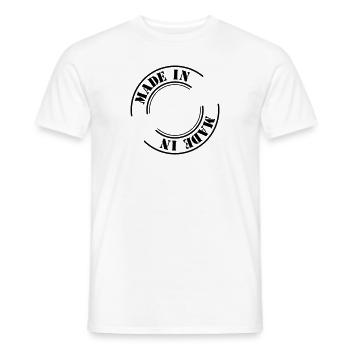 made in - Men's T-Shirt - white - Front - AI Model Male 178 dark (178cm)
