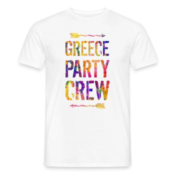 Greece Party Crew Spruch - Männer T-Shirt - Weiß - Vorne - AI Model Male 178 dark (178cm)