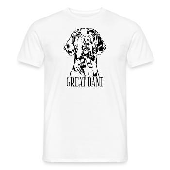 Great Dane Harlequin Portrait Hunde Wilsigns - Männer T-Shirt - Weiß - Vorne - AI Model Male 178 dark (178cm)