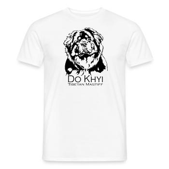 Do Khyi Tibetan Mastiff Portrait Dogs Wilsigns - Men's T-Shirt - white - Front - AI Model Male 178 dark (178cm)