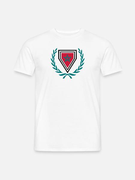 Marokko (Wapenschild & lauwerkrans) - Heren T-shirt - wit