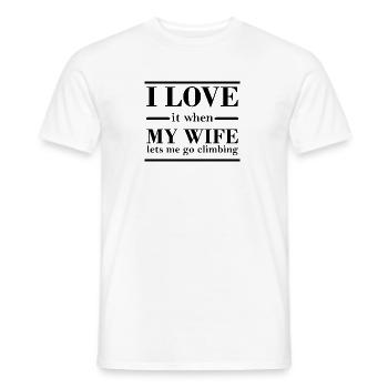 I love my wife (climbing fun) - Men's T-Shirt - white - Front - AI Model Male 178 dark (178cm)