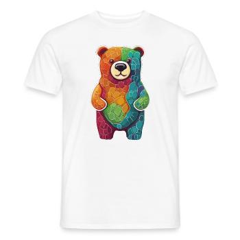 Cool coloré ours gommeux ours brun ours Animal - T-shirt homme - blanc - Devant - AI Model Male 178 dark (178cm)
