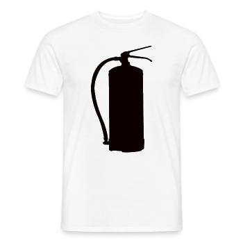 Conception d’extincteur - T-shirt homme - blanc - Devant - AI Model Male 178 dark (178cm)
