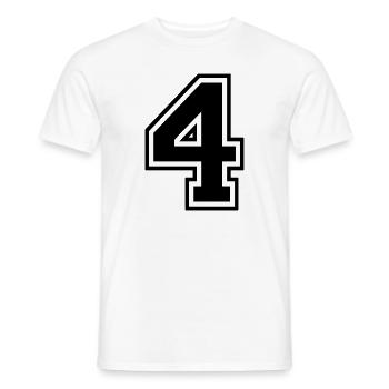 Nummer 4 - Männer T-Shirt - Weiß - Vorne - AI Model Male 178 dark (178cm)