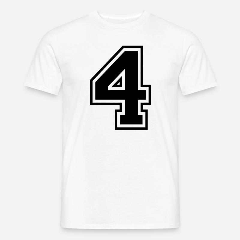 Nummer 4 - Männer T-Shirt - Weiß