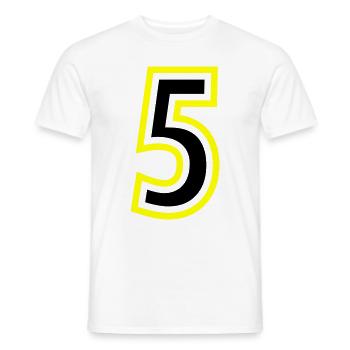 5 Number College - Men's T-Shirt - white - Front - AI Model Male 178 dark (178cm)