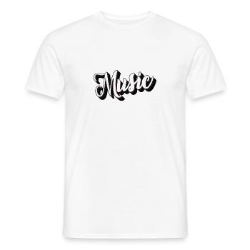 Music - Men's T-Shirt - white - Front - AI Model Male 178 dark (178cm)
